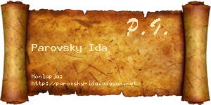 Parovsky Ida névjegykártya
